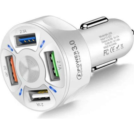 Chargeur de Voiture Rapide USB 4 Ports Chargeur Allume Cigare USB 35W 7A pour iPhone iPad Samsung Huawei Xiaomi CHARGEUR TELEPHONE (1/4)