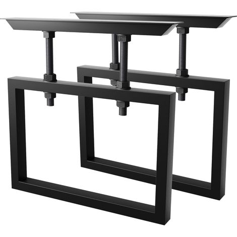 MetaloPro pieds de table en métal noir ETA – Lot de 2 pieds robustes pour table basse, salle à manger, bureau 72 cm (1/5)