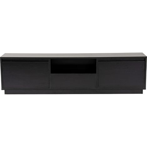 Porta TV in legno "Vanguard" 160 x 30 x 42 cm - Legno nero (1/5)