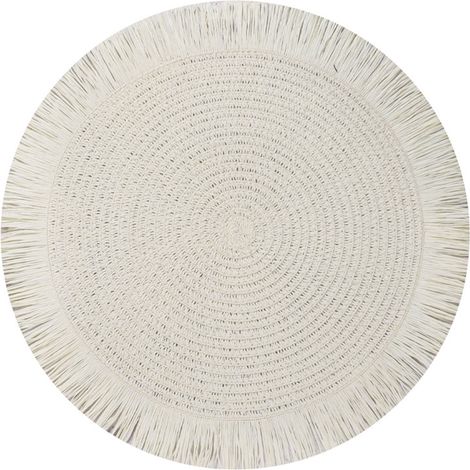 Placemat - Placemat Ronde en Papier Tissé - Résistant à la Chaleur pour Table à Manger - Décoration Cuisine Ferme - Lot de 4 (1/5)