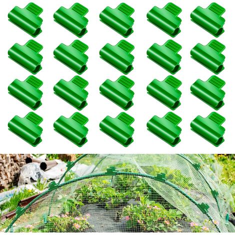 20PCS Colliers de Serrage pour Serre, 11 mm Clips pour Plantes, Clips pour Serre de Jardin, Pince à Effet de Serre, Clip pour Tige de Tube de Serre (1/5)