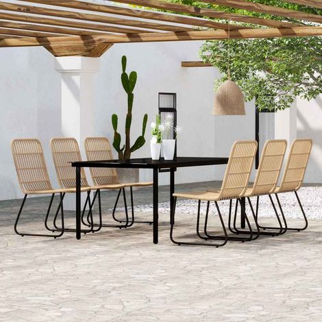 Ensemble Table et Chaise de Jardin 7 pcs - Ensemble de salle à manger de jardin Chêne BV588633 - BonneVie (1/5)