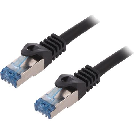 Cable reseau RJ45 male S-FTP Cat 6a noir- 0.25m