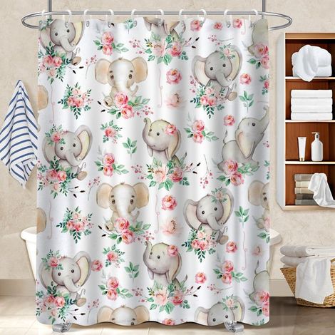 Rideau de bain 180x180 bordure lestée voile de douche pour salle de bain avec douche à l’italienne (1/5)