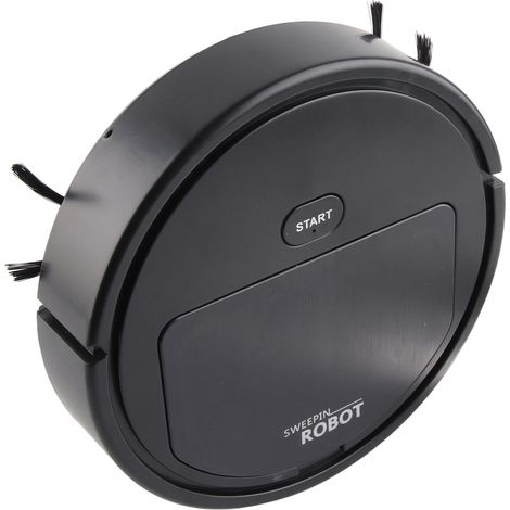 Aspirateur robot 3 en 1 rechargeable, silencieux, intelligent, serpillère et balayeuse pour poils, poussières et débris, Noir (1/5)