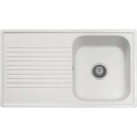 Lavello reversibile 1 vasca gocciolatoio Granitovero861vbip bianco Samet (1/3)