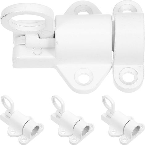 Lot de 4 verrous à fermeture automatique Verrou à ressort automatique en alliage d'aluminium - Verrou de porte à ressort de sécurité avec vis pour portail, fenêtre ou armoire (1/5)