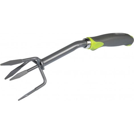 Griffe 4 dents BMI, à Fleur en acier avec revêtement antirouille, et manche ergonomique bimatière Soft Touch, jardinage