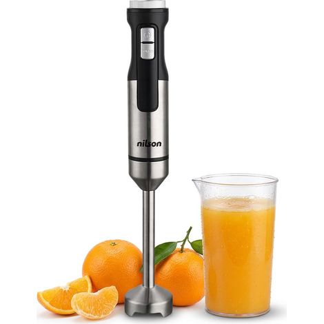 Mixeur Plongeant, Lames avec 4 Pales, Batte, Mélange et Hache, Plusieurs Vitesses, Affichage LED, Fonction Turbo, Verre 0,7 L, NHB15001AX, Câble 1 m, Inox (1/5)