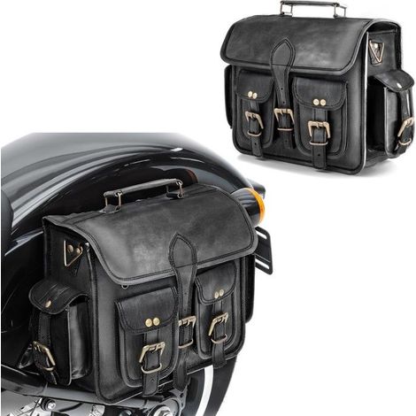 2X Sacoche cavalière pour Royal Enfield Classic 500 / Meteor 350 SV3 noir