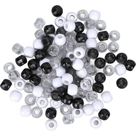 Perles à Cheveux 100 Pièces Plastique Transparent, Maillons d'Extension pour Coiffure DIY, Accessoires de Tressage (1/5)