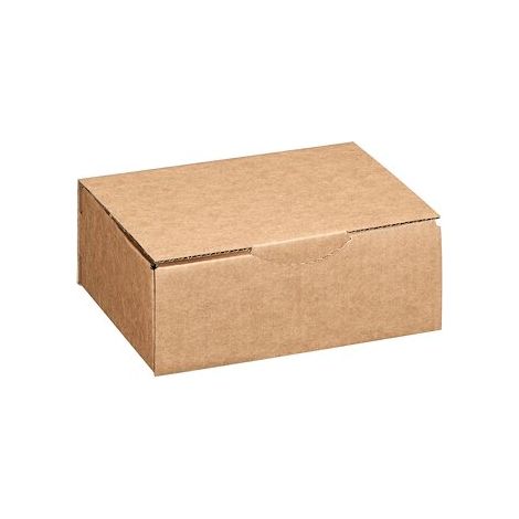 Boîte postale kraft brun simple cannelure H 7,5 x L 14 x P 20 cm - Lot de 50 - Maxiburo (1/3)
