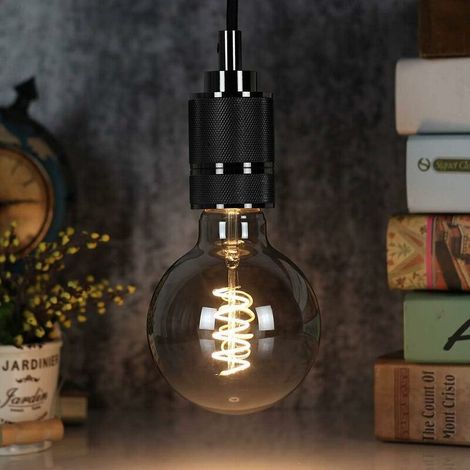 Ampoules LED style vintage 4W dimmables en verre fumé 2700K blanc chaud, culot à vis Edison E27, 220/240V, ampoules décoratives G95 KLB-AquaForge (1/4)