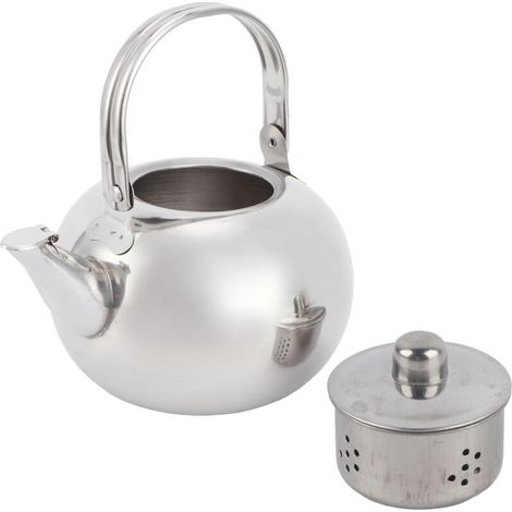 Bouilloire en Acier Inoxydable 304 pour Induction, 1.2L avec Filtre à Thé, Fond Plat Argenté 16cm (1/5)