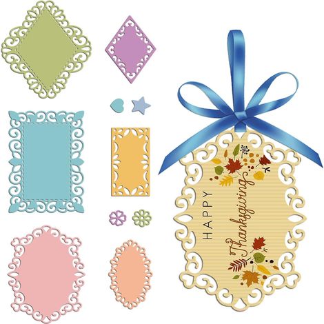 Matrices de découpe de Fleurs en Dentelle découpes de Bordure de Cadre en Dentelle pochoirs Coupe gaufrage en métal Couche Fond pour Fabrication Cartes Mariage Bricolage Scrapbooking (1/5)