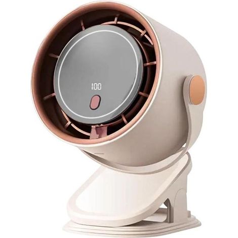 Ventilatore 3 in 1, ventilatore da tavolo regolabile con clip, rotazione a 360°, beige (1/5)