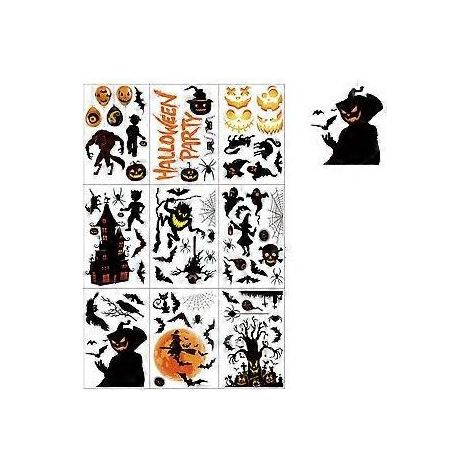 Décoration d'Halloween durable, stickers muraux en vinyle repositionnables et faciles à appliquer, pour une ambiance maison hantée (1/4)