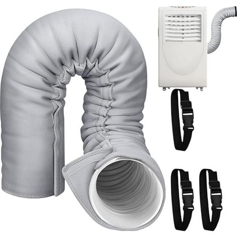 Copertura protettiva per tubo flessibile di condizionatori portatili, copertura isolante protettiva per condizionatori, manicotto isolante per tubo flessibile di scarico AC da 12,7 cm e 15 cm, con 3 c (1/5)