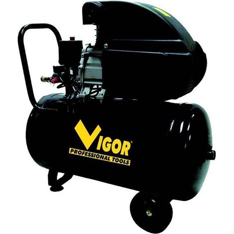 Vigor VCA-50L Compressore d'aria 1 Cilindro Trasmissione Diretta 2 HP 50 L 8 bar Lubrificazione ad Olio 32 Kg