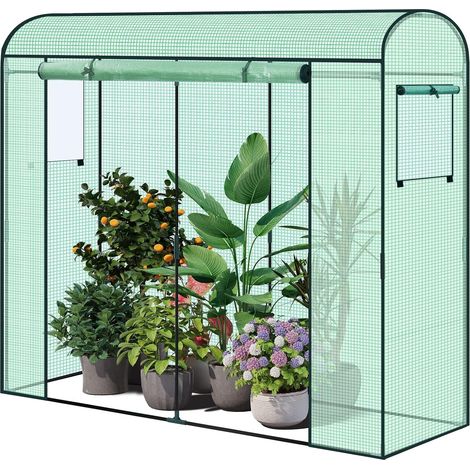 WOLTU Puertas Enrollables de Cubierta de PE para Invernadero de Jardín, 170x68x200cm, Verde (1/5)
