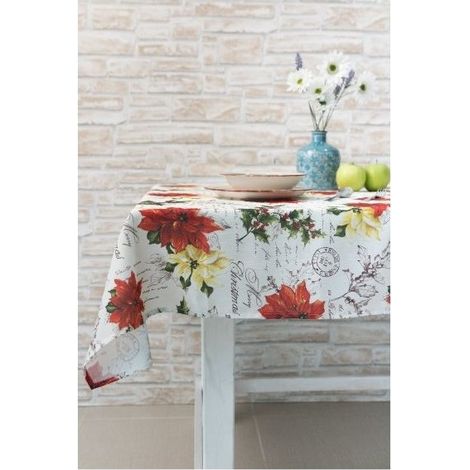 Galileo Casa, Runner Natalizio, 45x180 cm, Bianco con Stella di Natale