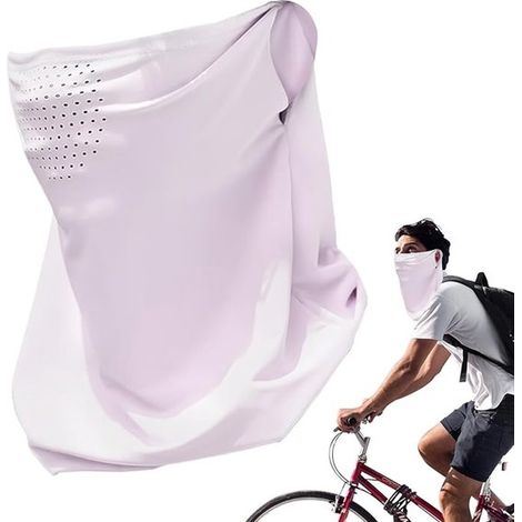 Juego de 2 mascarillas faciales con protección solar UPF50+，fabricadas con material ultrarresistente，color rosa (1/5)