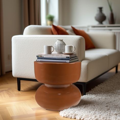 HORTENSE - Table d'appoint design en fer couleur brun (1/5)