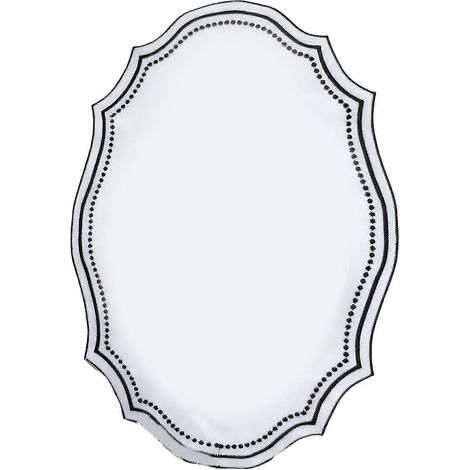 Sets de table rétro élégants en polyester brodé, lavables, pour la décoration de la salle à manger et de la cuisine (noir). (1/5)