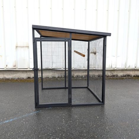 Animal Valley – Extension grillagée poulailler Padoue – Châssis acier galvanisé – Toit shingle – Dimensions 90x89x95 cm – Pour poules en extérieur sécurisé (1/4)