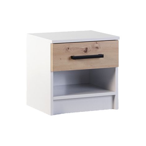 Hayato - table de chevet - effet bois et blanc - 40 cm (1/3)