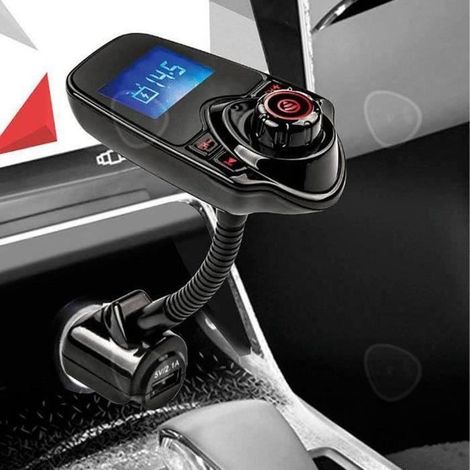 1 pièce Transmetteur FM Bluetooth, kit voiture mains libres, chargeur USB 5V-2,1A, sortie audio FM, pour smartphone, usage automobile (1/3)