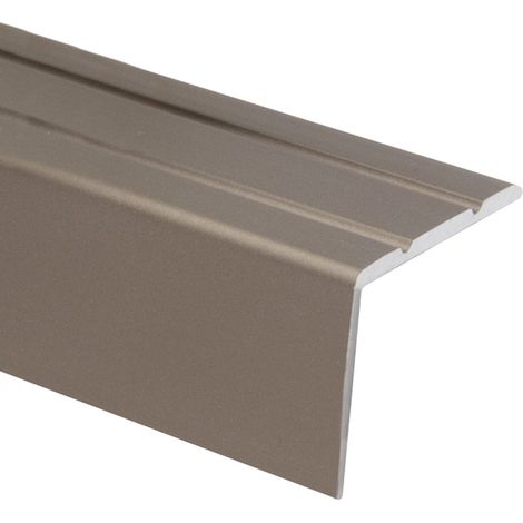 Karat – Seuil de nez de marche en aluminium 24,5 x 20 mm – Montage pré-percé ou autocollant – Finition inox mat – Longueur 100 cm (1/5)