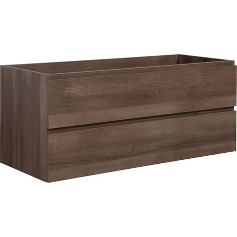 Badplaats Mobile Sottolavabo Angela 120 x 48 cm – Rovere Marrone – Mobile Sospeso con Cassetti (1/5)
