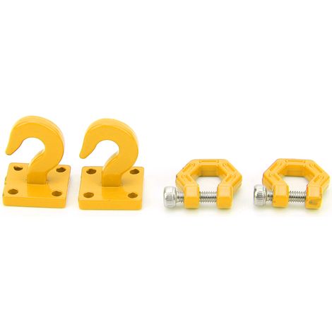Crochets De Remorque En Métal Pour Voiture RC Échelle 1/10 Compatible SCX10 TRX4 D90 Accessoires Jaune Lot De 2 (1/5)