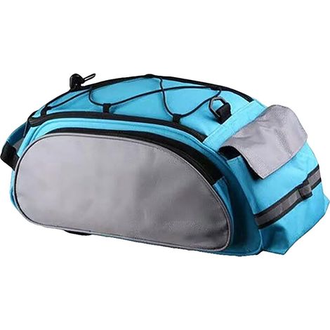 Borsa per portapacchi posteriore – Una borsa in PVC impermeabile per e-bike, adatta per biciclette con portapacchi posteriore, ideale per pendolarismo, cicloturismo, shopping e ciclismo (blu). (1/2)