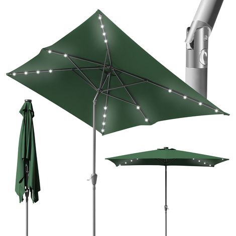 SWANEW 210 x 140 cm ombrelloni da balcone ombrellone rettangolare inclinabile regolabile in altezza con manovella in ferro,Verde (1/4)
