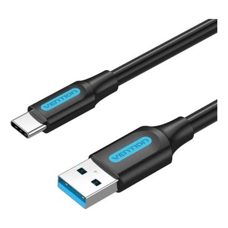 Cable USB 3.0 Tipo-C Vention COZBF/ USB Macho - USB Tipo-C Macho/ Hasta 60W/ 5Gbps/ 1m/ Negro
