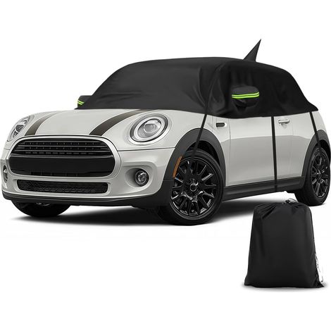 Housse de Voiture Imperméable Remplacement pour Mini Cooper 3 Portes 2000-2026 Mini Hardtop, Demi Housse de Voiture Résistante Aux UV, Anti-Poussière Demi Garage, pour Extérieur et Intérieur,Orifice A (1/5)