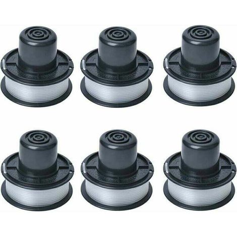Bobine de fil A6226 compatible avec Black et Decker Coupe-herbe automatique GL250 / GL310 / GL360 / GL360SB, livrée avec 6m de ligne, ensemble de 6 bobines..