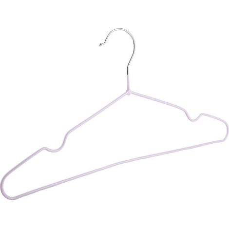 Rutschfester Kleiderbügel für Erwachsene mit Rillendesign, Edelstahl und Kunststoff, optimaler Platz für Jacken, Hemden, Mäntel und Kleider, schlicht, elegant, zuverlässig, keine scharfen Kanten, 40 x (1/5)