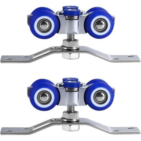 2 Pièces Galet Porte Coulissante, Roulette Porte Coulissante en Acier Inoxydable, Peut tourner à 360°, pour Porte Coulissante Simple (1/5)