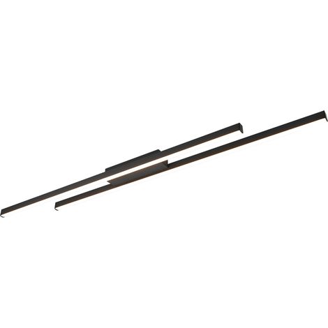 Plafoniera LED, metallo, nero opaco, 110x5x8,5 cm, Odio (1/4)