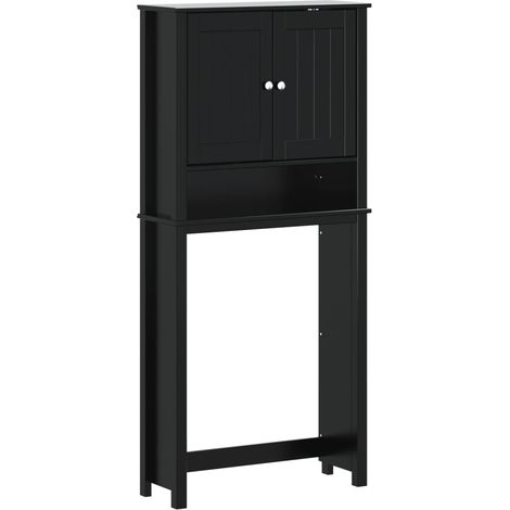 Armoire pour machine à laver BERG noir bois massif (1/5)