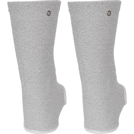 Lot de 2 Manchons de Cheville Thérapeutiques en Fibre d'Argent Conductrice pour Électrothérapie TENS, Taille Unique, Gris, Soutien Articulaire (1/5)