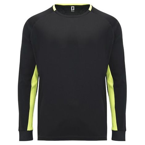 Camiseta de portero unisex con caderas acolchadas y paneles a contraste ROLY M Negro/Amarillo