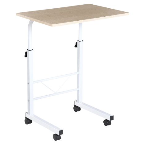 Table d'appoint réglable en hauteur / Table basse mobile sur roulettes avec freins – Table en forme de C en panneaux de particules et acier, usage polyvalent