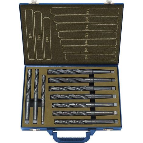 Set mit 10 HSS-X-Metallbohrern mit konischem Schaft 14 cm ÔÇô 23 mm Fervi p057