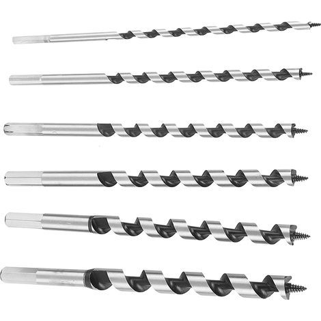 6-teiliges Erdbohrer-Set, 230 mm lang, Sechskantschaft, Vollbohrer-Set für Holzbearbeitung (1/5)