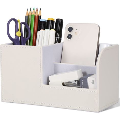 Support Stylo Bureau - Organiseur Bureau avec Compartiments Multiples - Pour Stylos Cartes de Visite Télécommandes - 1 Pièce (1/5)