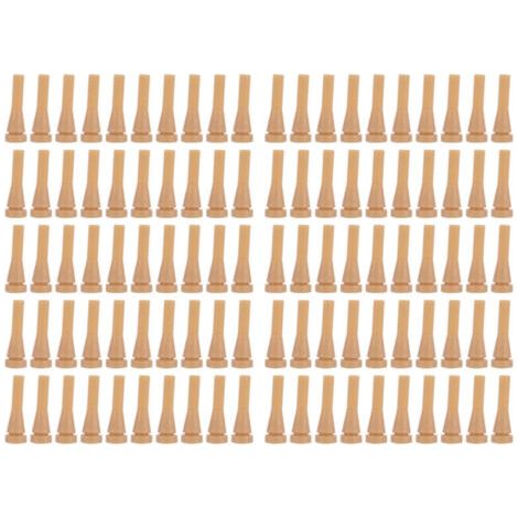 Lot de 100 bâtons d'épilation en caoutchouc pour plumeuse de volaille, remplacement pour canards, poulets, oies, rose jaunâtre (1/4)